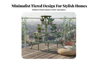 Multi-Level Corner Rack Space Saving Display Shelf Easy Assembly for Living Room