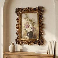 Vintage Resin Frame Embossed Ornate Wall Frame Gold-Toned