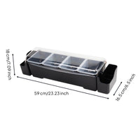 Bar Organizer with Transparent Lid Easy to Clean Condiment Organizer with Removable Cups Holder for Caterers