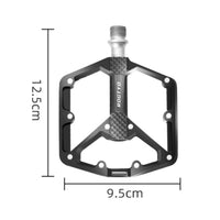 Three-Bearing Pedals with Anti-Skid Pins Aluminum Alloy Pedals with Traction Pins Wide Abrasion-Resistant for Cyclists, Commuters