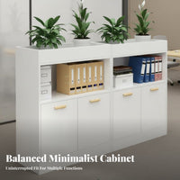 1 Piece Credenza with Planter Office Partition Cabinet Low Profile Filing Cabinet Storage with Engineered Wood Suitable for Office Workspace Privacy Organization