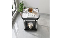 Board Top Mahjong Side Table Stainless Steel Game Side Table Rounded Corners Lower Shelf