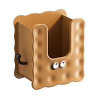 biscuits Shaped Tissue Holder Waterproof Wall-Mounted Wipe Dispenser With Side Hook Cartoon Storage Box for Dorm Room