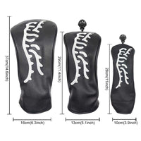 Black Line Tiger Golf Headcovers for Driver, Fairway Wood, and Putter