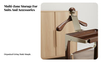 Floor-Standing Suit Rack Multi-Functional Garment Stand Vintage design With Accessory Tray for Adults, Professionals, Office