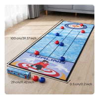 Parent-Child Interaction Portable Soccer Game Mat Family Fun Tabletop Bowling Game Set Easy Setup Combination Shuffleboard Curling Board for Children, Indoor, Party