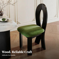 Keyhole spine Chair sturdy Wood Legs Armless Upholstered Chair Vintage Aesthetic Ergonomic spinerest for Interior Decorators