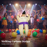 Inflatable Sumo Wrestler Costume Built-in Fan Funny Plump Suit Hilarious