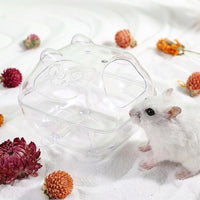 Transparent Hamster Bath and Hamster Sand Bath, Small Reusable Hamster House, Odour Controlling Hamster Toilet with Spoon for Moisture Management