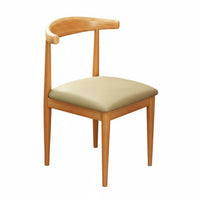 Nordic Design Dining Chair Sturdy Steel Frame Wood-Look Metal Chair for Students