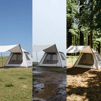 Quick Setup Inflatable Tent with Awning Heavy Duty Air Tent with Canopy Breathable Inflatable Cabin Spacious for Families