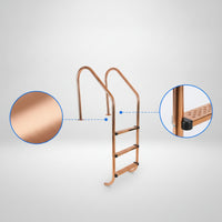 Stainless Steel Pool Ladder No Prior Embedment-Embed Pool Ladder with Non-Slip Steps Heavy Duty for Homeowners