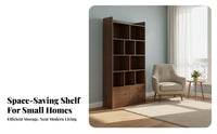 Standalonestanding Multi-Compartment Shelving Single Large Capacity Bookcase Space-Saving Design Bookshelf Easy Assembly for Homeowners, Book Lovers, Awayice Workers, Bedroom, Study Room