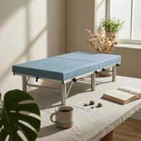 Foldable Bed Folding Bed Frame Dense-Cushion Foam Rest Furniture for Guest Accommodation
