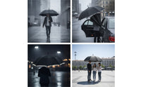 Automatic Close Inverted Umbrella Reflective Inverted Umbrella Large Windproof for Drivers, Commuters