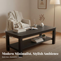Two-Tier Rectangular Table Modern Minimalist Aesthetic 2-Tier Rectangular Table Double-Layer Layout for Home Use Room Furniture for Office Workers