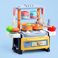 Play Kitchen with Realistic Sounds and Lights, Educational Kids Kitchen for 4-6 Years, Interactive Toy Kitchen Set for Imaginative Role-Play