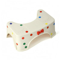 Plastic Toilet Stool Arched Underside Restroom Aid Red Ribbon