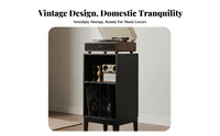 Vinyl Record Storage Cabinet with Adjustable Shelves Record Player Console Ergonomic Height Retro Turntable Console Made from Ash Wood Suitable for Audiophiles Music Room Study