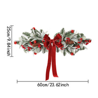 Christmas Swag with Bow Horizontal Christmas Swag Festive Hanging Decoration for Entryway