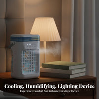Desktop Water Cooling Fan Humidifier Function Desktop Air Chiller Quiet Mini Misting Fan for Office Workers, Bedroom, Dorm Room