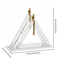 Crystal Figurine with Mirrored Base Abstract Decor Elegant for Entryway