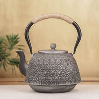 Cast Iron Kettle Cherry Blossom Floral Kettle Rounded Body