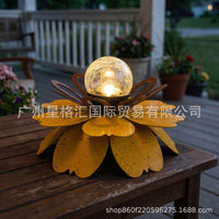 跨境Retro Flower Solar Courtyard Light 复古花朵太阳能庭院灯