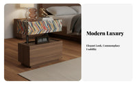 Two-Level Side Table Installation Nightstand Minimalist and Design Bedside Cabinet for Renters, Residents, Apartment, Hotel Room, Hallway