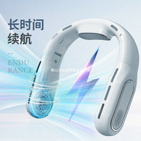 2026新款无叶折叠挂脖风扇懒人静音大容量便携数显户外小风扇跨境