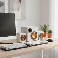 Desktop Speaker System Wooden Speaker System with Subwoofer Compact Multimedia Speakers for Students, Gaming Aficionados, Office, Bedroom