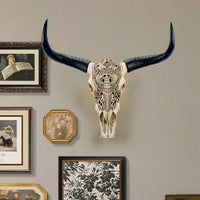 Vintage Resin Yak Head Wall Hanging Decor for Living Room