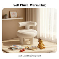 Abstract-Back Cushiony Chair Modern Minimalist children's Seating Solid Wood