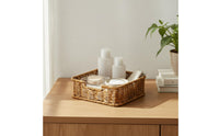 Imitation Rattan Tissue Holder Nordic Style Desktop Organizer Basket Multifunctional Woven Napkin Basket for Office Desk, Washroom, Picnic