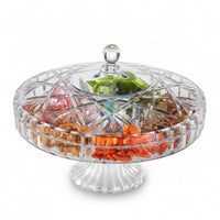 Glossy Partitioned Treat Box Tableware Transparent Lid for Tabletop Serving