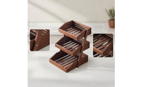 3 Tier Rack with Slatted Trays Rustic Countertop Vegetable Produce Rack Convenient Kitchen Organizer for Pantry