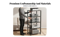 Mobile High-Fidelity Equipment Shelf on Wheels Lockable Casters Multi-Tier Audio Rack Heavy-Duty Rolling Amplifier Stand Stable and Sturdy for Audiophiles, Home Theater Enthusiasts, Recording Studio