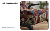 Upholstered Armchair with Wooden Frame Stylishly Crafted Paddinged Lounge Seat Vintage Inspired Comfortable Posterior
