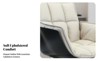Curved Supportrest Pedestal Chair Modern-Designd Dining Seat Rotating Function Thickly Padded Pad for Design Aficionados