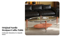 Glass Top Coffee Table Nordic Design Sculptural Base Glass Table Creative Easy to Clean for Interior Designers, Families, Office