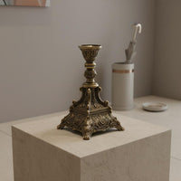 Metal Candle Holder Tall Stem Home Decor Accent Wide Top Cup