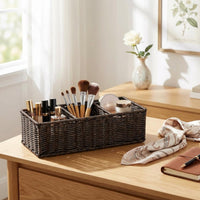 Three-Compartment Basket Divided Desktop Organizer Basket Multi-Function