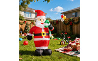 Standing Inflatable Santa with Candy Cane Easy Storage Santa Inflatable Lightweight Christmas Decoration Festive for Lawn, Porch