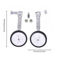 Wide-Tire Training Wheels with Metal Brackets Adjustable Cycle Training Wheels Stable Stabilisers Sturdy for Children, Beginners, Geared Bikes