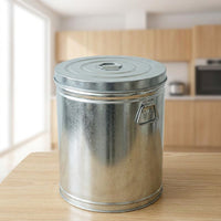 Thickened Vintage Iron Rice Storage Bin Sealed Container Large Capacity Moisture-proof Insect-proof Tea Barrel