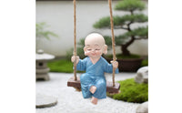 Car Rearview Mirror Hanging Ornament Creative Design Resin Buddha Boy Statue