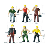 6 Pieces Miniature Construction Worker Set DIY Project Accessory HO Scale Worker Figures Highly Detailed Diorama Supply for Dioramas