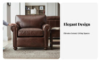 Top-Grain Cowhide Vintage Leather Loveseat Retro timeless design Sofa Luxury Design Living Room Furniture long-lasting Construction for Interior Designers, Business Owners, Homeowners, Cigar Lounge, Hotel Lobby, private lounge, Reception Area