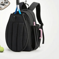 Quilted Tennis Backpack Padded Racket Backpack Adjustable Sports Bag with Racket Pocket Handshands-off for Pickleball Players, Athletes, Gym
