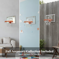 Orange Rim Indoor Outdoor Basketball Hoop White Net Wall-Mounted Basketball Hoop for Home Practice